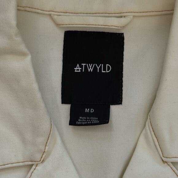 ATWYLD Heavy Canvas Cream Motorcycle Jacket Size Medium Women EUC Cordura Blend - Picture 4 of 9